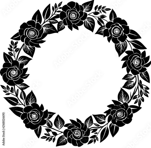 black and white rose frame