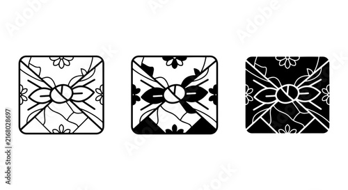 Gift Box Icons, Wrapped Present Vector Graphics, Celebration Packaging Symbols