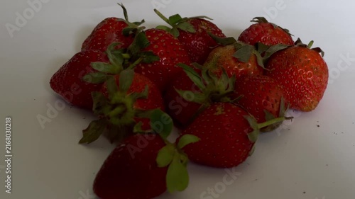 Natural Fresh Strawberries on Minimal White Background