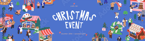 Christmas fair, winter holiday market , New Year event, horizontal promotion ...