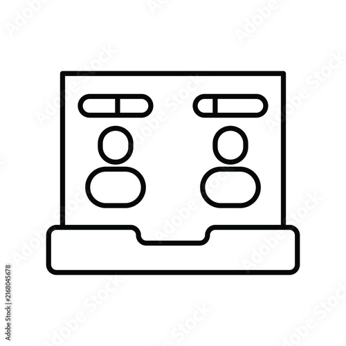 Online Voting icon with white background vector stock illustration