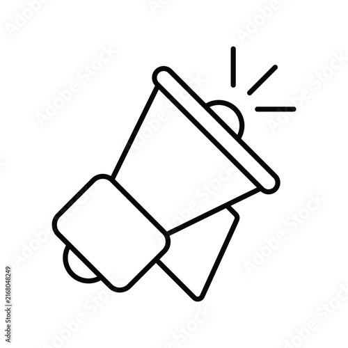 Megaphone icon with white background vector stock illustration