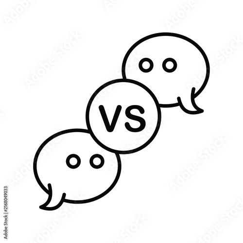 Debate icon with white background vector stock illustration