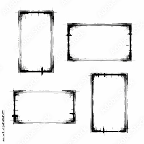 Modern Frame Set Featuring Four Distinct Border Styles