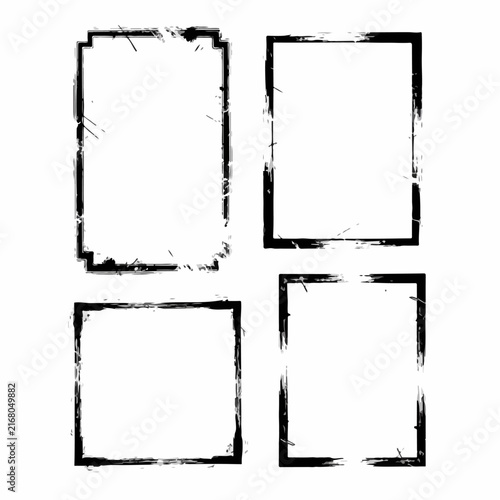 Vintage Black Frame Collection Featuring Rough Textured Borders
