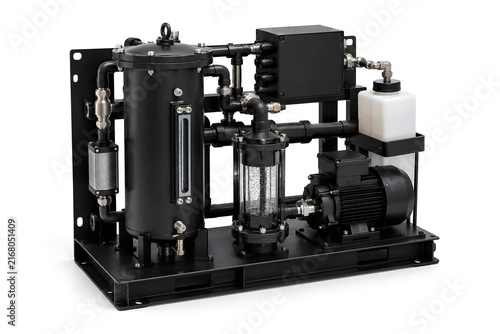 Liquid Cooling Degassing Module Isolated on White Background