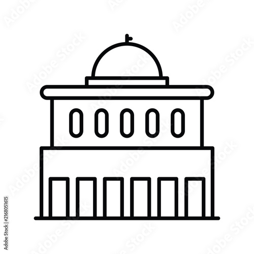 Capitol icon with white background vector stock illustration