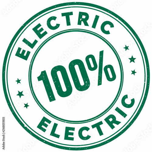 Electric Vehicle One Hundred Percent Electric Badge Design