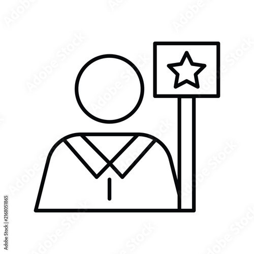 Supporter icon with white background vector stock illustration