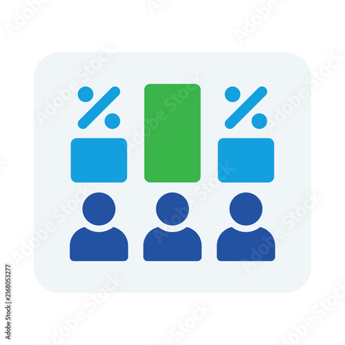 Flat Vector Icon for Data Analysis and Demographic Statistics