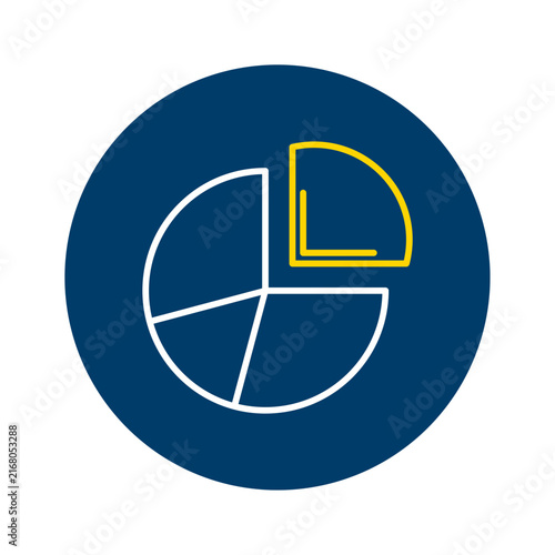 Pie Chart Icon with Highlighted Segment for Business Data Visualization