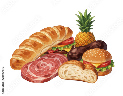 Gourmet Food Spread Transparent Background