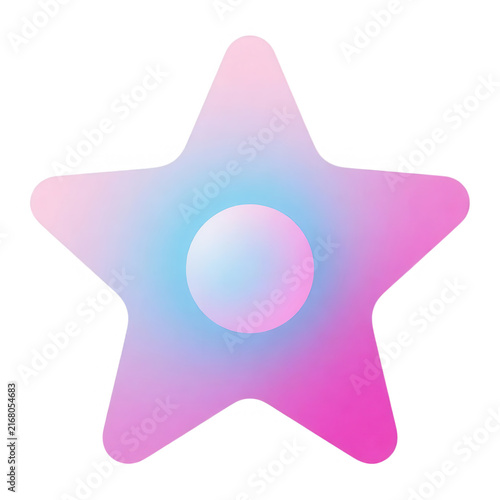 Gradient Star Design Element Transparent Background