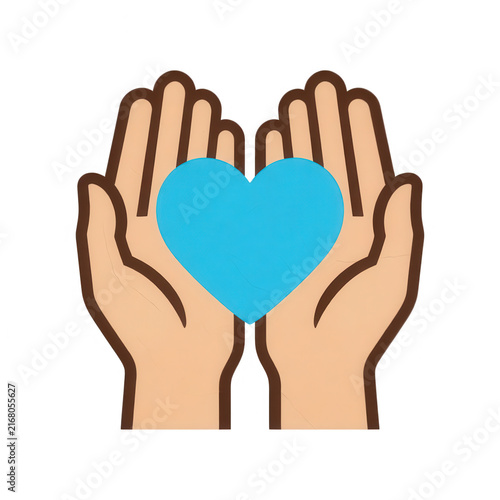 Hands Holding Blue Heart Transparent Background