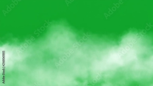 Dense White Fog Remaining Nearly Stationary on Green Screen