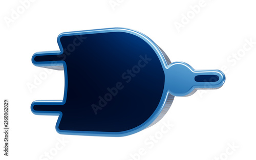 Bild auf Leinwand Digital Logic Gate Icon: A 3D rendering of a blue digital logic NOR gate symbol, representing computation and electronic circuitry