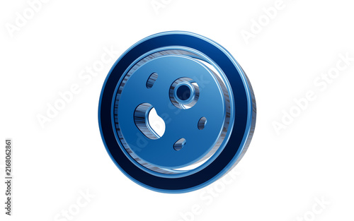 Canvastavla Close-up of a Blue Ceramic Pulley with Internal Mechanism: A detailed shot of a blue ceramic pulley, showcasing its intricate internal workings and metallic sheen, hinting at precision engineering