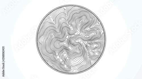 Topographic Map Circle Isolated