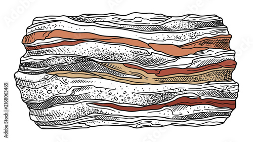 Textured geological rock strata illustration