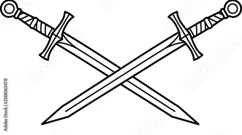 Two Crossed Swords Silhouette