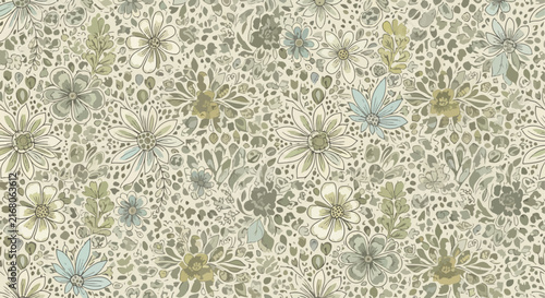 Scandinavian style retro small flower vector design