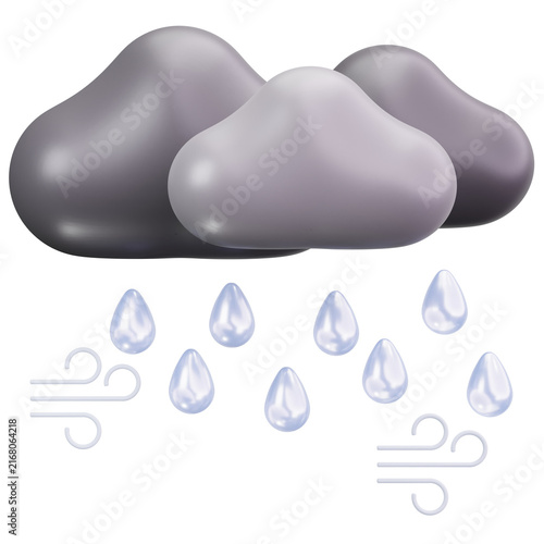 Heavy Rain Storm 3D Illustrations
