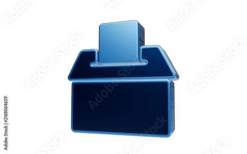 Digital Ballot Box: A sleek, modern 3D render of a digital ballot box, symbolizing online voting and electronic democracy in a secure and futuristic manner.