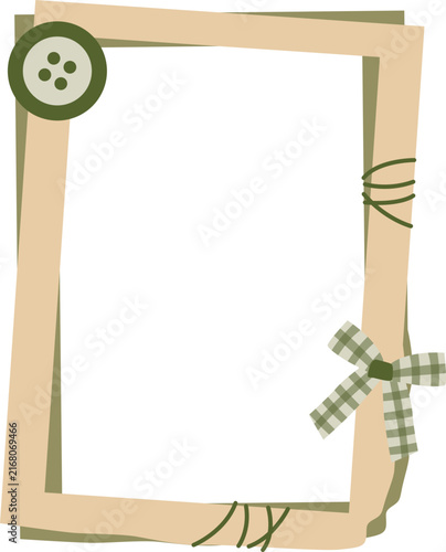 Photocard Scrapbook Frame for Vintage Collage, Memory Journal, Photo Album, Journaling, and Creative Paper Craft Design. Vector Isolated.