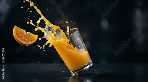 Orange Juice Splash Refreshing Beverage