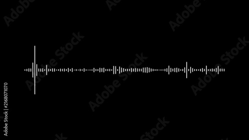 sound wave animation black background. music beat waveform with flowing frequency lines, audio pulse and digital spectrum effect. seamless 4k loop video.