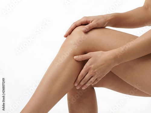 Woman Smooth Legs Isolated White