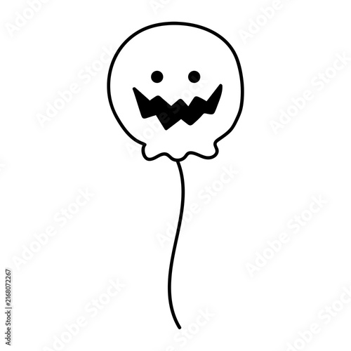 ハロウィンの風船ガイコツ