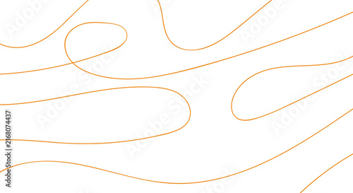 Patrón abstracto de líneas curvas naranjas sobre fondo blanco