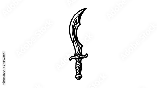 Ornate Curved Sword Isolated