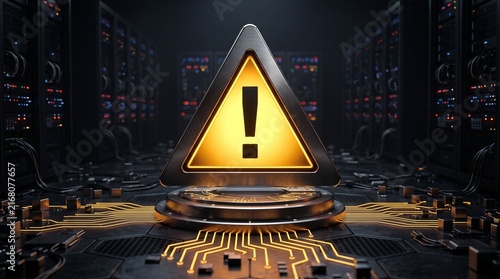 Business risk warning concept representing uncertainty management, cybersecurity threats and strategic prevention planning