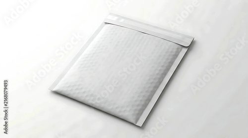 Clean white bubble mailer envelope for shipping and small product delivery.