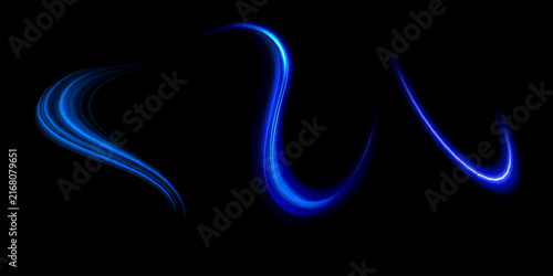 фотографія Blue glowing shiny lines effect vector background