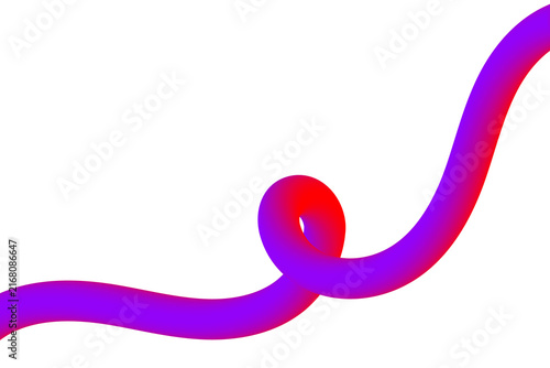 Fotografie Abstract fluid ribbon with gradient transition curving elegantly against a clean
