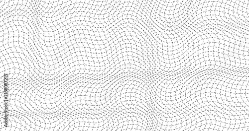 Canvas Print Wave billowy and squiggle lines Dashes Distortion deformation Illusion Space