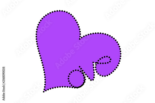 Konstfotografi Purple abstract heart shape with dotted outline conveying love during valentine'