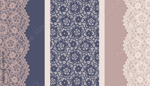 Lace fabric that can be used separately or combined