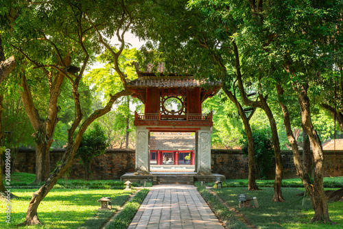 Obraz na plátně Khue Van Cac Pavilion is located in the Temple of Literature, Hanoi (Văn Miếu Quốc Tử Giám) - Vietnam's first national university