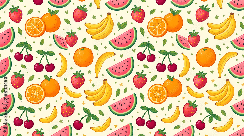 seamless pattern with fruits