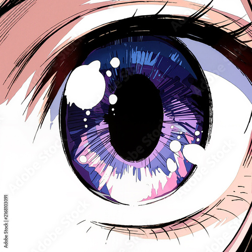 Anime Manga Style Graphic Illustration of Female Eye