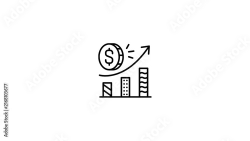 Dollar thin line icon set. Black outline vector icons collection.