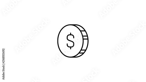 Dollar thin line icon set. Black outline vector icons collection.