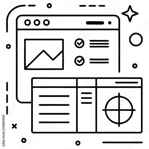 Modern user interface design concept with mobile phone and app elements illustration