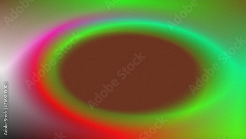 Obraz na płótnie Abstract Colorful Aura: A captivating abstract composition featuring a central brown circle surrounded by a vibrant, glowing aura of green, red, and pink hues, creating a sense of energy and dynamism