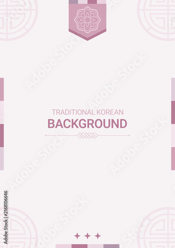 Background featuring traditional Korean patterns. Poster template with the feel of classical Korean art.