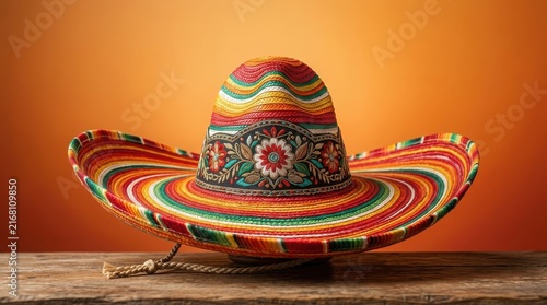 Vibrant Traditional Mexican Sombrero Hat ,Hispanic Heritage Celebration Month, Latino Ctivalultural Festival, Cinco de Mayo, Día de los Muertos, Carnaval, Inti Raymi